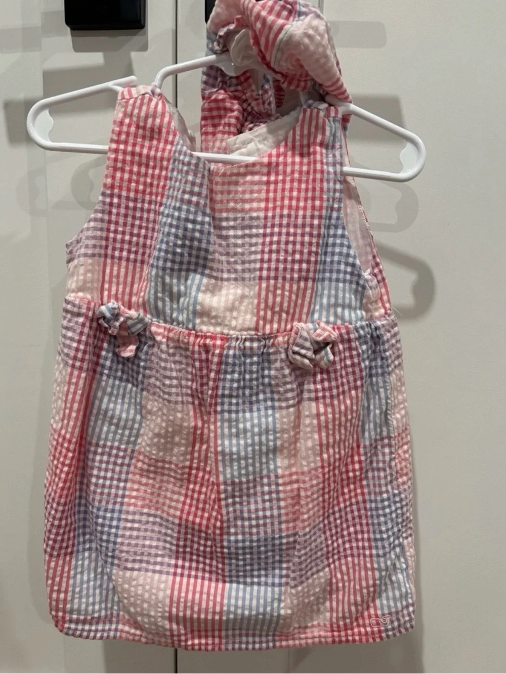 Vineyard vines Kids Pink & Blue Gingham Summer Dress